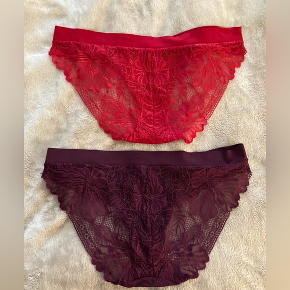 Two Pair Victoria Secret Incredible Bikini Lace Panties - Picture 6 of 9